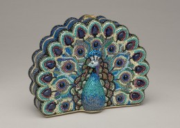 In 2005, the Leibers opened their own museum in Springs, New York, at the tip of Long Island. The galleries display both Gerson’s artworks and Judith’s accessory designs, such as this 2004 peacock minaudiere. Courtesy the Leiber Collection; photo credit Gary Mamay.